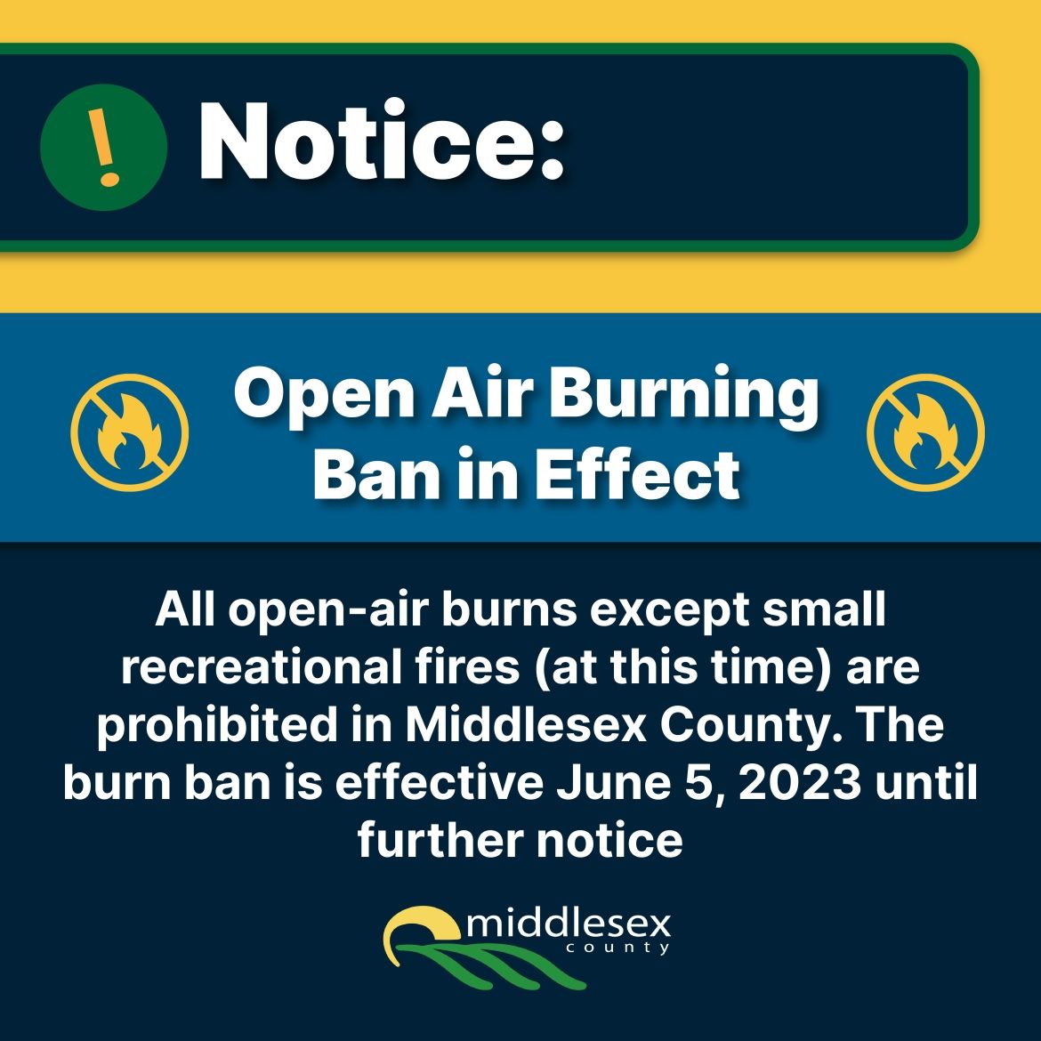Open Air Burning Ban in Effect in Middlesex County Middlesex County
